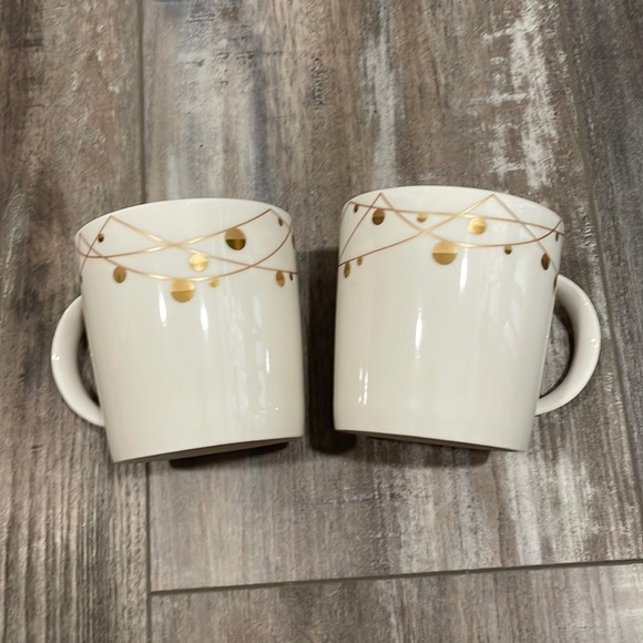 Starbucks Holiday 2012 Bone China Gold Coffee Mug Set - Picture 1 of 6